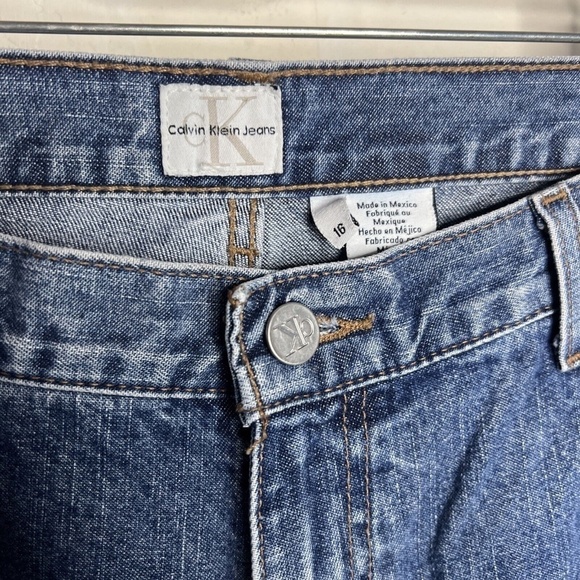 Vintage Calvin Klein Jeans Womens 16 Boot Cut Doublestone High Rise Mom Dark - Picture 4 of 5